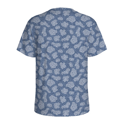 Cow Denim Jeans Pattern Print Men's Sports T-Shirt
