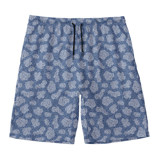 Cow Denim Jeans Pattern Print Men's Swim Trunks