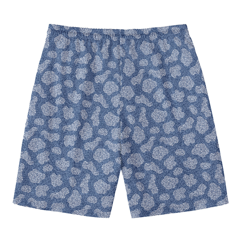 Cow Denim Jeans Pattern Print Men's Swim Trunks