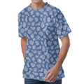 Cow Denim Jeans Pattern Print Men's Velvet T-Shirt