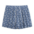 Cow Denim Jeans Pattern Print Mesh Shorts