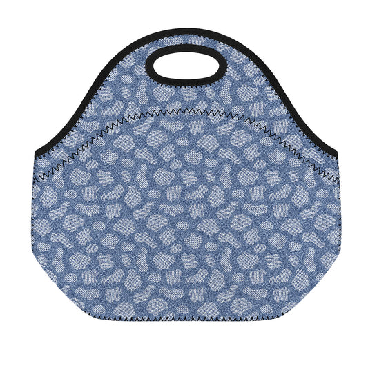 Cow Denim Jeans Pattern Print Neoprene Lunch Bag