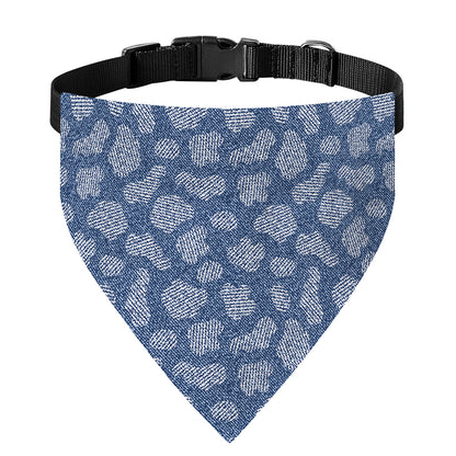 Cow Denim Jeans Pattern Print Over The Collar Dog Bandana