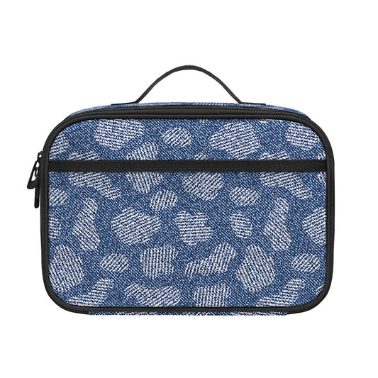 Cow Denim Jeans Pattern Print Portable Lunch Bag