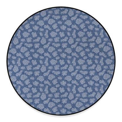 Cow Denim Jeans Pattern Print Round Floor Mat