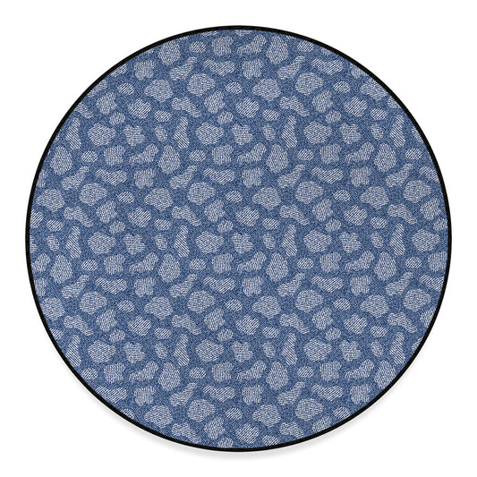 Cow Denim Jeans Pattern Print Round Floor Mat