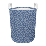Cow Denim Jeans Pattern Print Round Laundry Basket