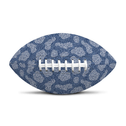 Cow Denim Jeans Pattern Print Rugby Ball