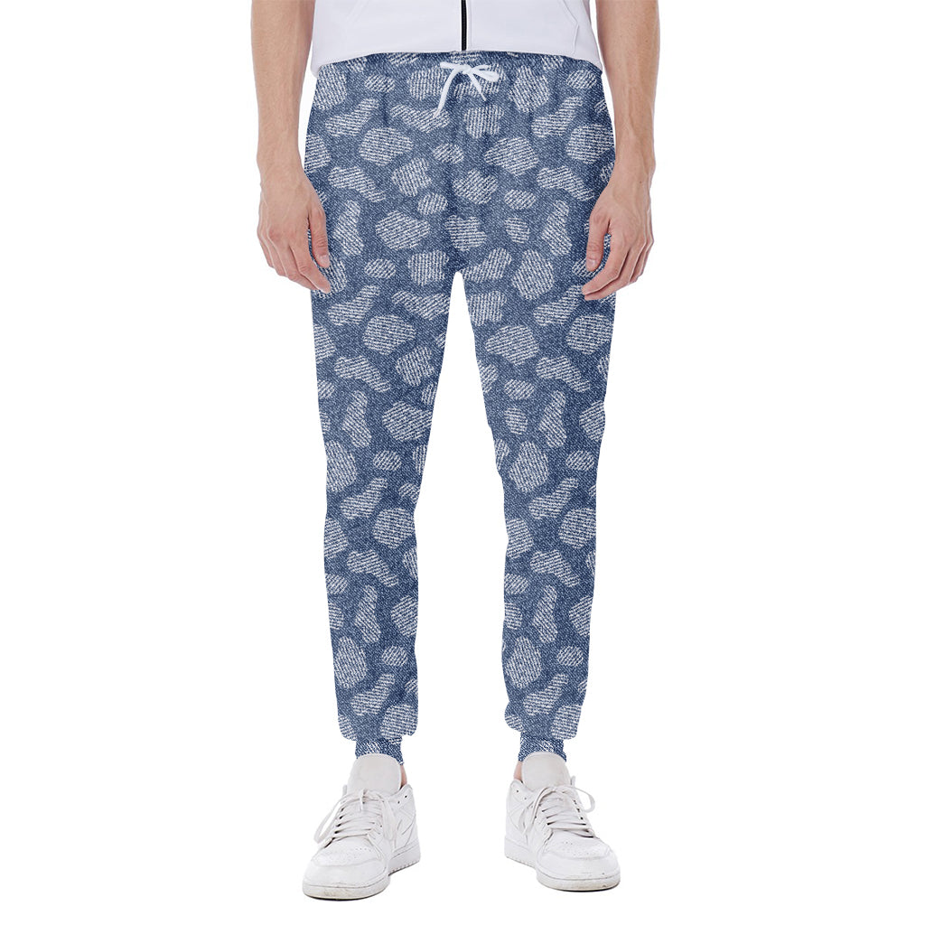 Cow Denim Jeans Pattern Print Scuba Joggers