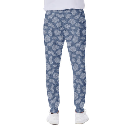 Cow Denim Jeans Pattern Print Scuba Joggers