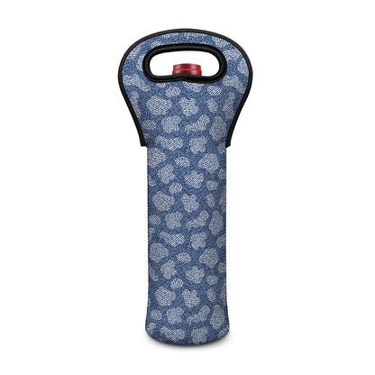 Cow Denim Jeans Pattern Print Single Neoprene Wine Tote