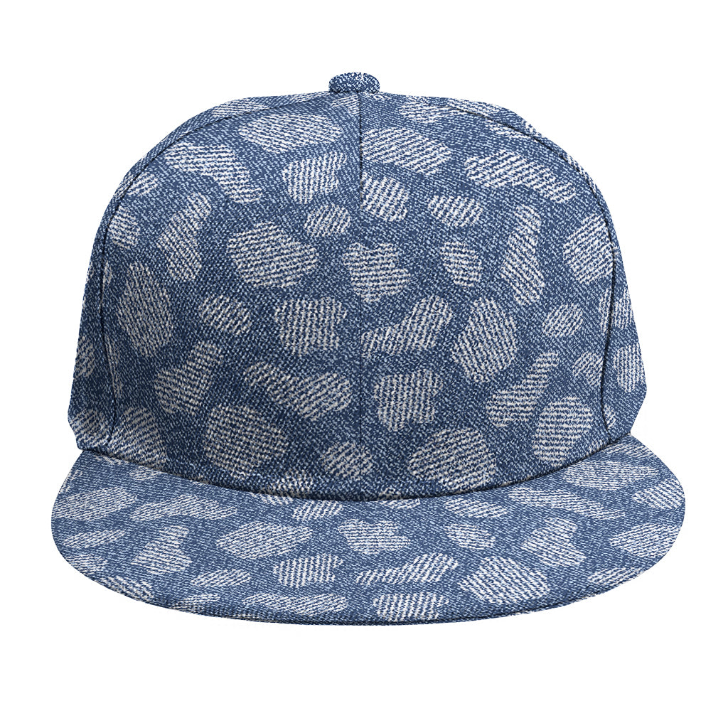 Cow Denim Jeans Pattern Print Snapback Cap