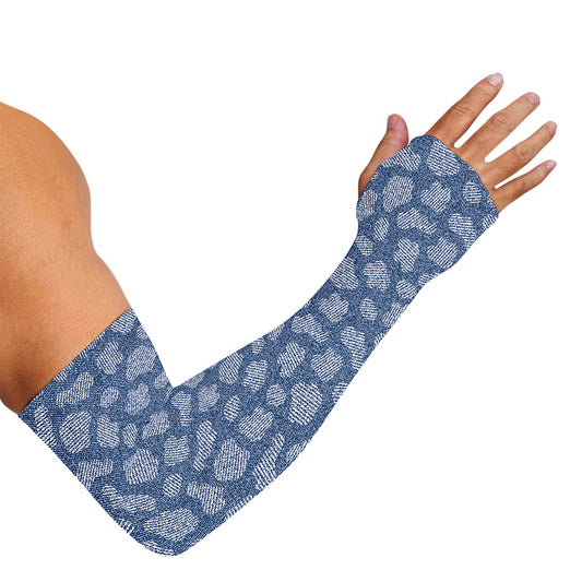 Cow Denim Jeans Pattern Print Sun Protection Arm Sleeves