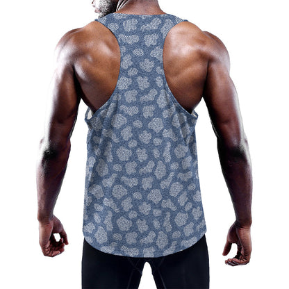Cow Denim Jeans Pattern Print Training Tank Top