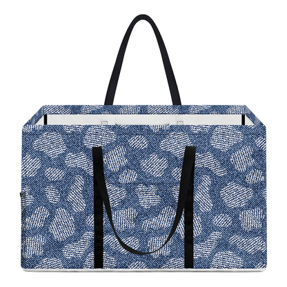 Cow Denim Jeans Pattern Print Utility Tote Bag