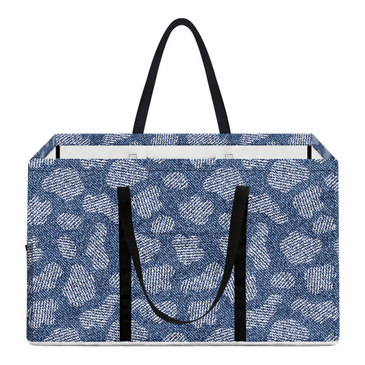 Cow Denim Jeans Pattern Print Utility Tote Bag