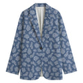 Cow Denim Jeans Pattern Print Women's Blazer