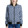 Cow Denim Jeans Pattern Print Women's Bomber Jacket