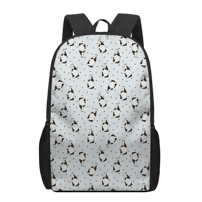 Cow Milk Bottle Pattern Print 17 Inch Backpack
