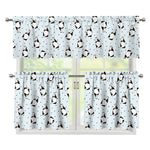 Cow Milk Bottle Pattern Print 3 Piece Kitchen Curtains