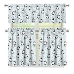 Cow Milk Bottle Pattern Print 3 Piece Kitchen Curtains