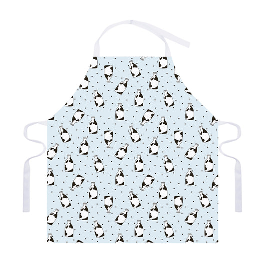 Cow Milk Bottle Pattern Print Adjustable Apron