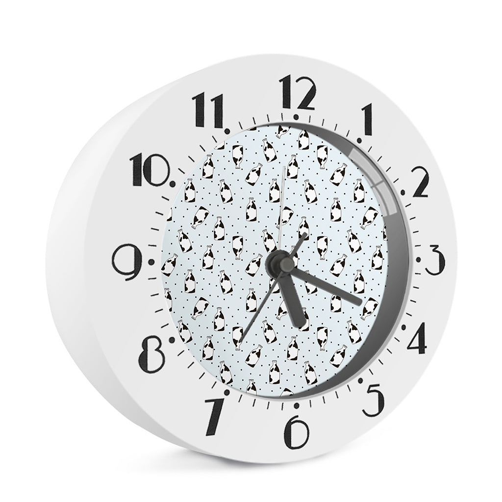 Cow Milk Bottle Pattern Print Alarm Clock