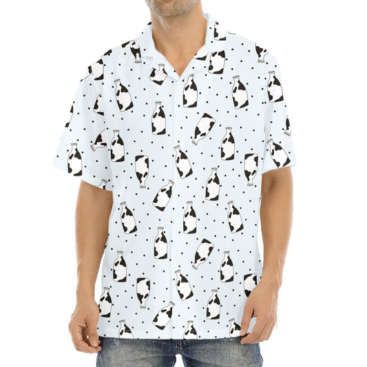 Cow Milk Bottle Pattern Print Aloha Shirt