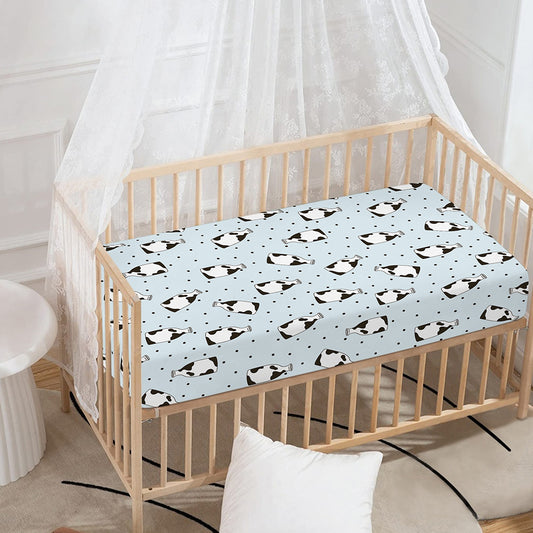 Cow Milk Bottle Pattern Print Baby Crib Sheet