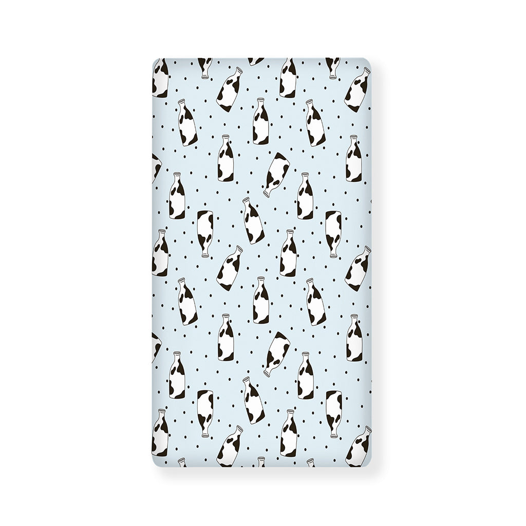 Cow Milk Bottle Pattern Print Baby Crib Sheet