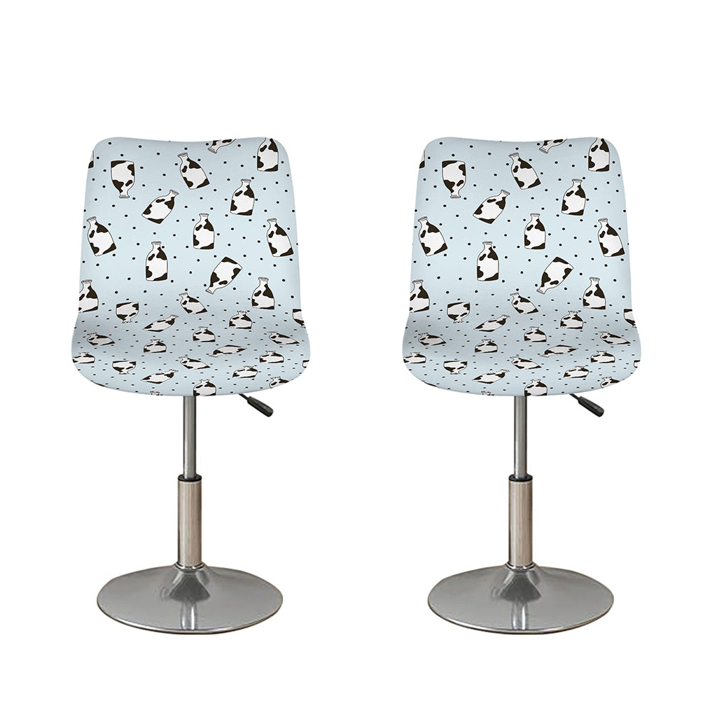Cow Milk Bottle Pattern Print Bar Stool Covers