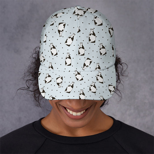 Cow Milk Bottle Pattern Print Baseball Cap