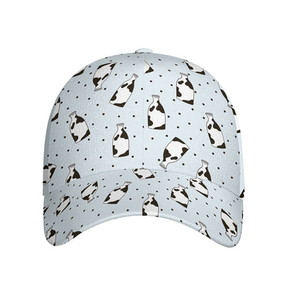 Cow Milk Bottle Pattern Print Baseball Cap