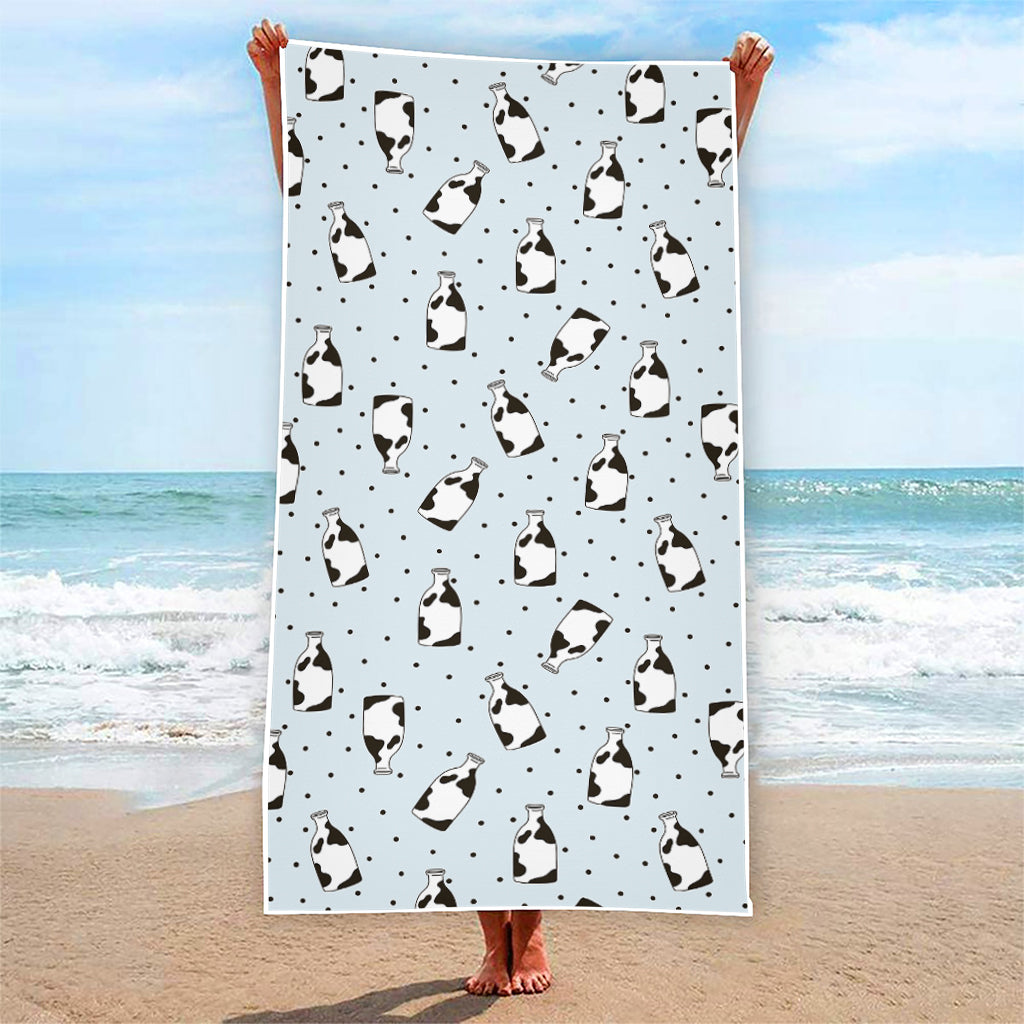 Cow Milk Bottle Pattern Print Beach Towel