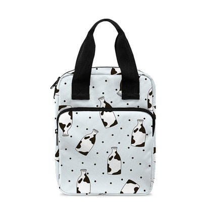 Cow Milk Bottle Pattern Print Bible Tote Bag