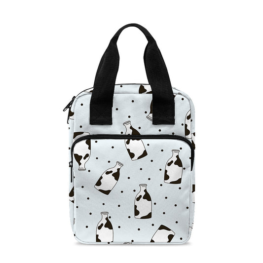 Cow Milk Bottle Pattern Print Bible Tote Bag