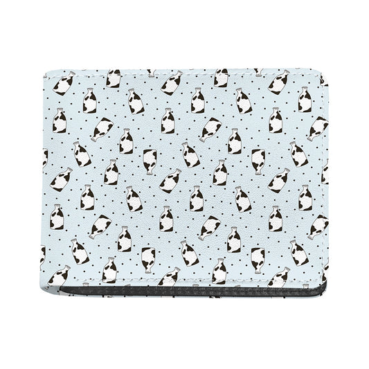 Cow Milk Bottle Pattern Print Bifold Wallet