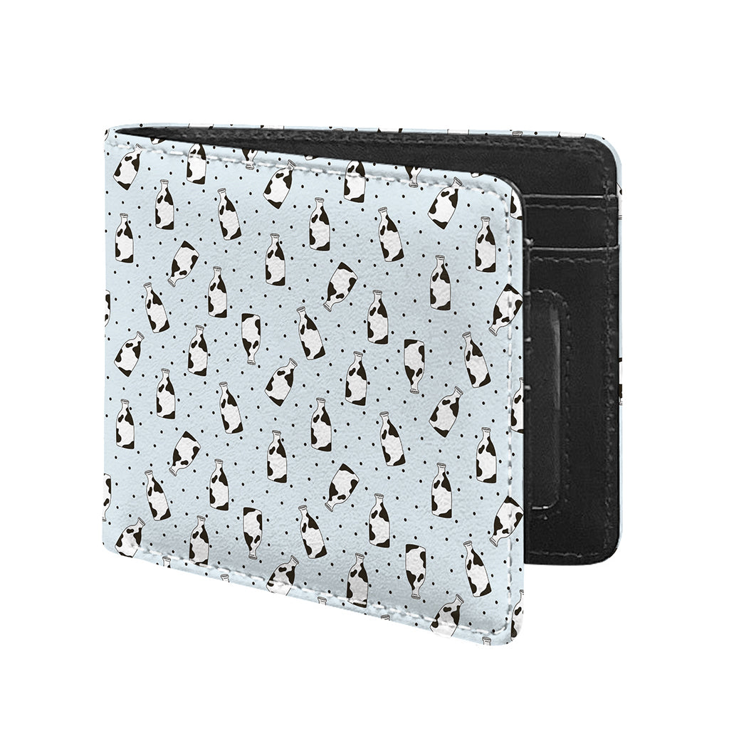 Cow Milk Bottle Pattern Print Bifold Wallet