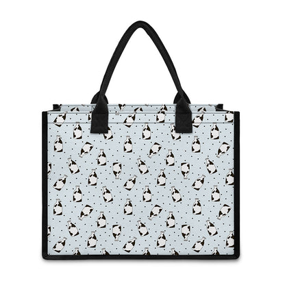 Cow Milk Bottle Pattern Print Canvas Tote Bag