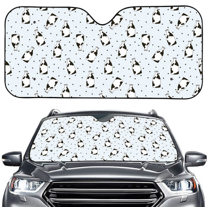 Cow Milk Bottle Pattern Print Car Windshield Sun Shade