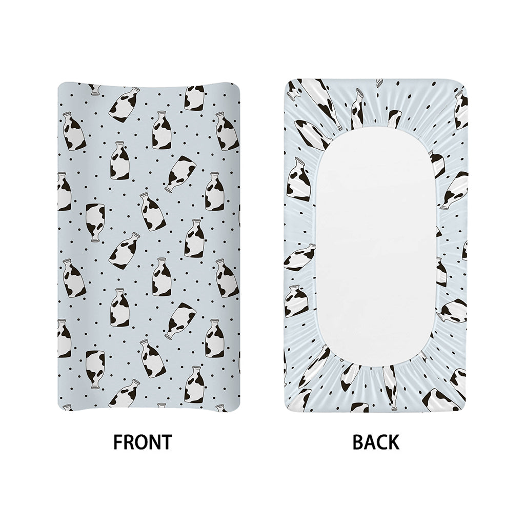 Cow Milk Bottle Pattern Print Changing Pad Cover