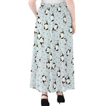 Cow Milk Bottle Pattern Print Chiffon Maxi Skirt