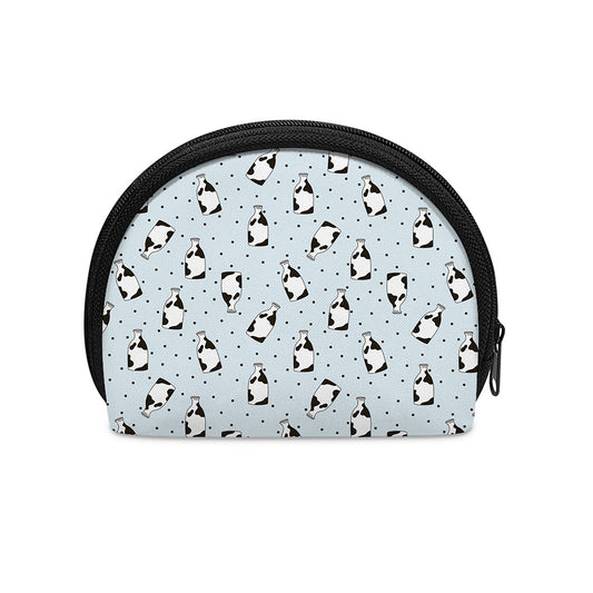 Cow Milk Bottle Pattern Print Coin Purse