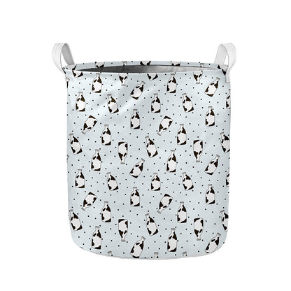 Cow Milk Bottle Pattern Print Collapsible Laundry Basket