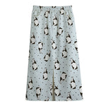 Cow Milk Bottle Pattern Print Cotton Front Slit Maxi Skirt