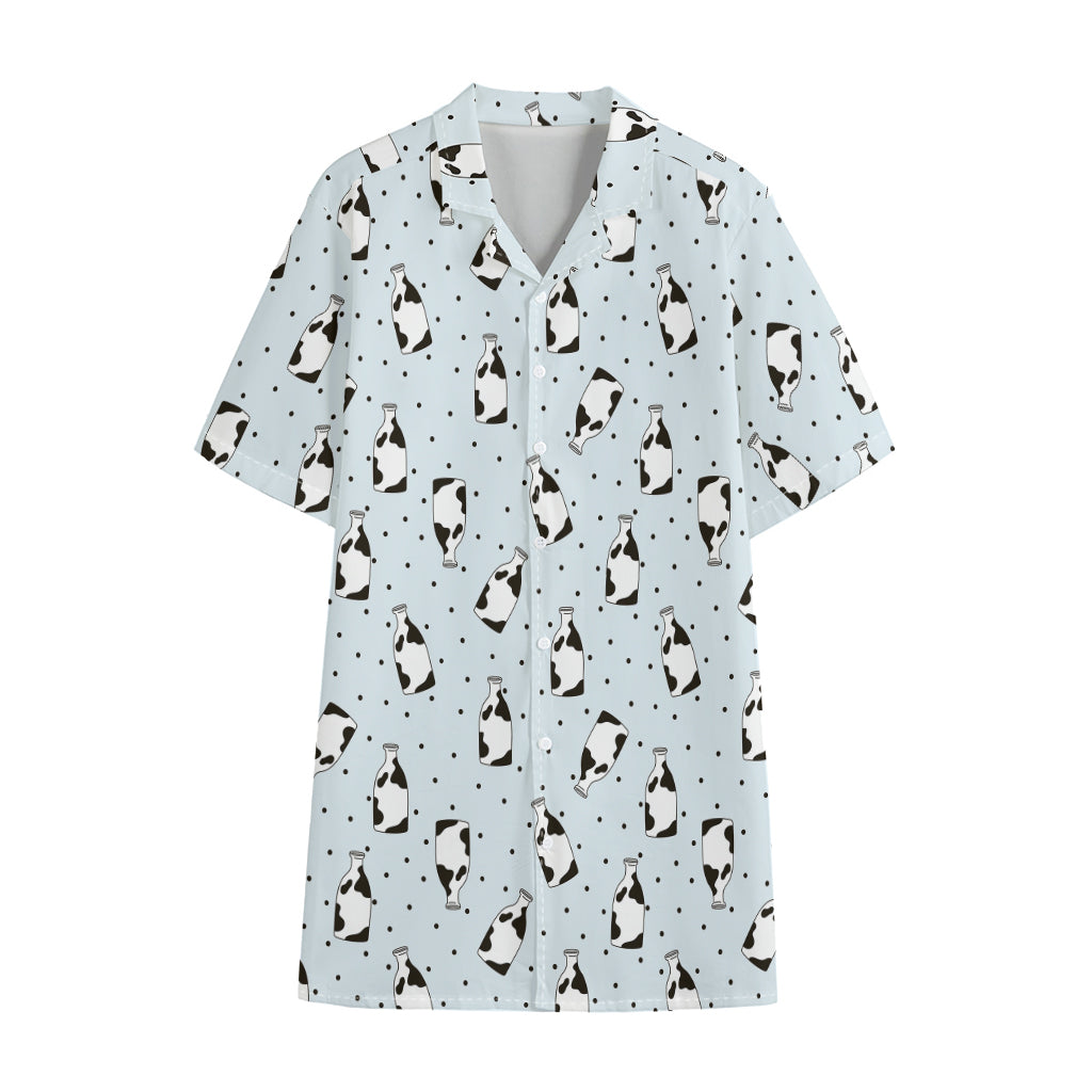 Cow Milk Bottle Pattern Print Cotton Hawaiian Shirt