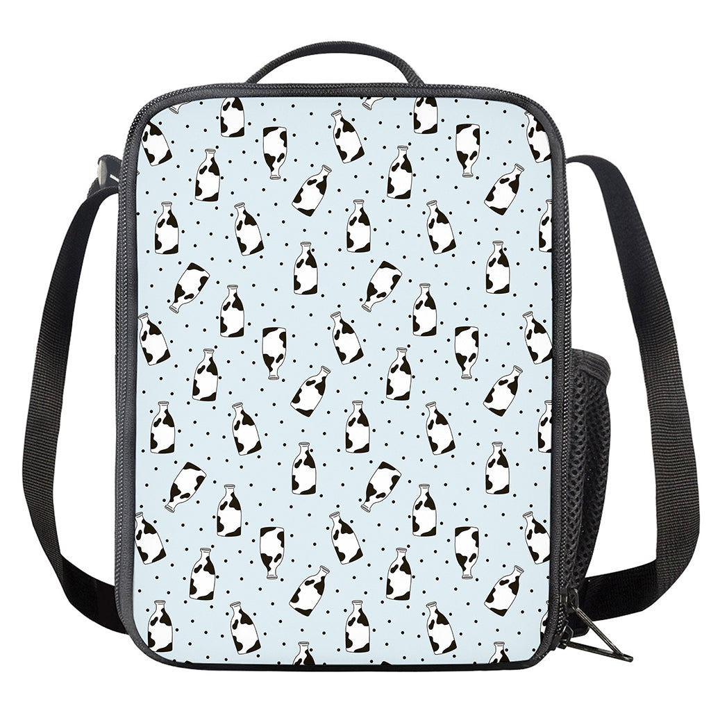 Cow Milk Bottle Pattern Print Crossbody Lunch Bag