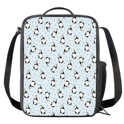 Cow Milk Bottle Pattern Print Crossbody Lunch Bag