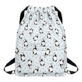 Cow Milk Bottle Pattern Print Drawstring Backpack