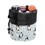Cow Milk Bottle Pattern Print Drawstring Makeup Bag